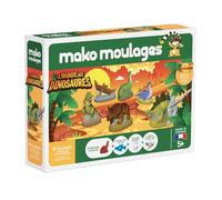 mako moulages - Le Monde des Dinosaures - Kit de Loisir Créatif - Coffret de 6 moules en Latex - Plâtre et peintures - Fabriqué en France - A partir de 5 Ans - 39109, Vert