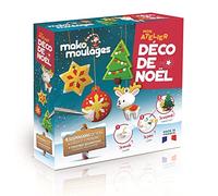 mako moulages - Mon Atelier Déco de Noël - Kit de Loisirs Créatifs en Famille - 4 Décorations de Noël en Plâtre à Peindre - Moule Réutilisable - Fête de Noël - Made In France - 39091