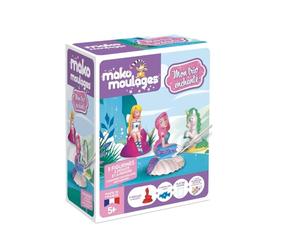 Mako Moulages - Mon Trio Enchantée - Fée - Sirène - Licorne - kit de Loisirs créatif - Plâtre et Peinture - 1 moule en latex rouge - Activité Manuelle - Made in France - A partir de 5 Ans
