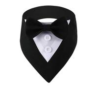 MAKOMAKI Écharpe triangulaire de mariage pour grand chien avec nœud papillon - Beau bandana pour petits et grands chiens - Bavoirs Golden retriever, berger, labrador (noir, taille XL, 23-35 kg)