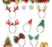 Makone Bandeaux de Noël Fête, Serre Têtes de Noël pour Femmes Enfants et Hommes, Bandeaux de Noël à Thème (8 PCS)