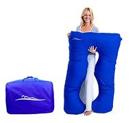 MAKOSAS Coussin Confort Original - Coussin orthopédique rafraîchissant de qualité supérieure - Coussin de Corps - pour Un Meilleur Sommeil et Contre Les maux de Dos, 100 x 150 cm (Coton - Bleu)