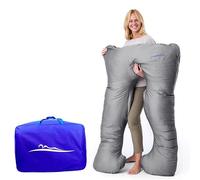 MAKOSAS OreillerConfort Original - Premium Orthopédique Coussin - Coussin de Corps - pour Un Meilleur Sommeil et Contre Les maux de Dos - 100x150cm (Bambou - Gris)