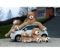MAKOSAS Ours en Peluche Geant avec Housse Lavable | Bisounours Peluche 130 cm | Nounours Géant avec Fermeture éclair Durable | Peluche Ours en Polyester | Câlins hypoallergéniques avec Une Peluche