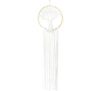 Makramee Attrape-rêves Arbre de vie Tenture murale Boho Deko Ø28cm H92cm Blanc naturel