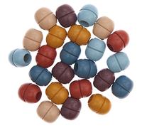 Makramee Perlen, Holz, Erdfarben, 19x22mm, 24 Stk.