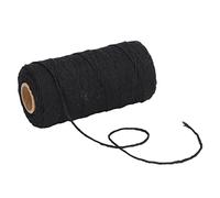 Makramee Schnur 2mm weich dick geruchlos recycelte Baumwolle Makramee Seil für DIY Quasten Basteln Garten Deko Hausdekoration Christmas Gifts (Noire)