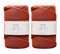 Makromecity, 2 écheveaux de cordon en polyester macramé 5 mm x 94,8 m 5 mm - Cordon en polypropylène brique pour macramé, sac, loisirs créatifs, pour suspensions murales, sacs, sous-plaque, tapis