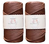 Makromecity, 2 écheveaux de Cordon en Polyester pour macramé, 3 mm x 120,1 m x 3 mm, en polypropylène et cuivre pour macramé, Sac, Loisirs créatifs, pour suspensions murales, Sacs, sous-Plaque, Tapis
