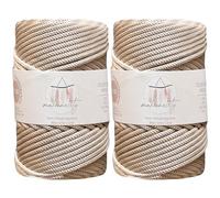 Makromecity, 2 écheveaux de cordon en polyester pour macramé, 5 mm x 94,8 m 5 mm, cordon en polypropylène pour suspension murale, sacs, sous-plaque, tapis