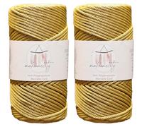 Makromecity, 2 pelotes de cordon de macramé en polyester 3 mm x 119,8 mètres (393 pieds) 3 mm - Cordon de macramé en polypropylène moutarde pour crochet, sac, macramé, artisanat pour suspensions