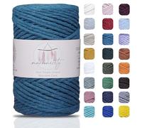 Makromecity, Cordon à macramé simple brin (3 mmx100 m),3 mm,Fil simple en coton bleu marine,Pour macramé Art et travaux manuels, porte-clés (29 couleurs disponibles),Bleu marine
