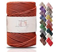 Makromecity, Cordon en polyester macramé de qualité supérieure - 3 mm x 100 m - 3 mm - Cordon en polypropylène brique pour macramé, crochet, artisanat, pour suspensions murales, sacs, sous-plaque,