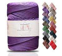 Makromecity, Cordon en polyester macramé de qualité supérieure - 3 mm x 100 m - 3 mm, lilas - Cordon pour macramé - Pour suspensions murales, sacs, sous-plaque, tapis