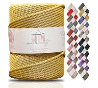 Makromecity, Cordon en polyester macramé de qualité supérieure 5 mm x 94,8 m 5 mm - Cordon en polypropylène pour macramé - Pour suspensions murales, sacs, sous-plaque, tapis (moutarde)