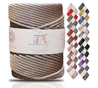 Makromecity, Cordon en polyester macramé de qualité supérieure 5 mm x 94,8 m 5 mm - Cordon en polypropylène pour macramé, loisirs créatifs, pour suspensions murales, sacs, sous-plaque, tapis (vison)