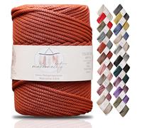 Makromecity, Cordon en polyester macramé de qualité supérieure 5 mm x 94,8 m 5 mm - Cordon en polypropylène pour macramé, loisirs créatifs, pour suspensions murales, sacs, sous-plaque, tapis (brique)
