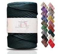 Makromecity, Cordon en polyester pour macramé - 3 mm x 120 m - 3 mm, vert forêt - Cordon pour macramé, artisanat, pour suspensions murales, sacs, sous plaque