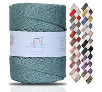 Makromecity Cordon macramé en Polyester de qualité supérieure, 5 mm x 94,8 m, polypropylène, Crochet, Artisanat pour suspensions murales, Sacs, sous-Assiette, Tapis (Vert crêpe)