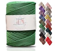 Makromecity, Cordon macramé Polyester qualitée supérieure 3 mm x 120 m, Benetton Grren pour macramé, Crochet, Artisanat, suspensions murales, Sacs