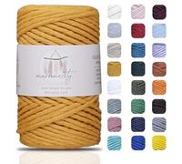 Makromecity, Cordon Simple Fil pour macramé - 3 mm x 90 m - 3 mm - Cordon en Coton recyclé torsadé pour macramé et Loisirs créatifs, pour suspensions murales, Fil en Coton recyclé et Bricolage