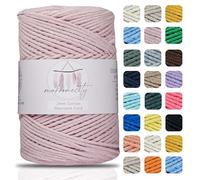 Makromecity, Fil de coton pour macramé, 2 mm x 180 m, coton recyclé, pour crochet, pour l'artisanat, la décoration de la maison, assiettes de présentation, sac à bandoulière, sacs à crochet, Runner