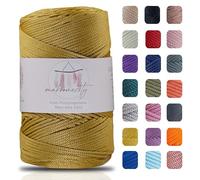 Makromecity Fil de macramé de qualité supérieure,2 mmx230 m,En polypropylène,Pour artisanat, décoration de la maison, assiette de table, sac à main, coureur, attache-tétine,20 couleurs (moutarde)