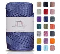 Makromecity Fil de macramé de qualité supérieure,2 mmx230 m,En polypropylène,Pour artisanat, décoration de la maison, assiette de table, sac à main, coureur,Attache tétine,20 couleurs (bleu denim )