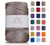 Makromecity Fil de macramé de qualité supérieure,2 mmx230 m,En polypropylène,Pour artisanat, décoration de la maison, assiette de table, sac à main, coureur,Attache-tétine,20 couleurs (minerais)
