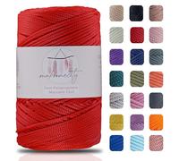 Makromecity Fil de macramé de qualité supérieure,2 mmx230 m,En polypropylène,Pour artisanat, décoration de la maison, assiette de table, sac à main, coureur, attache-tétine,20 couleurs (rouge)