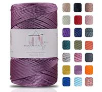 Makromecity Fil de macramé de qualité supérieure,2 mmx230 m,En polypropylène,Pour artisanat, décoration de la maison, assiette de table, sac à main, coureur, attache-tétine,20 couleurs (prunes)