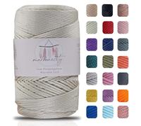 Makromecity Fil macramé - 2 mm x 230 m - En polyester de qualité supérieure - Fil en polypropylène - Pour travaux manuels, décorations de maison, assiettes de table, sac à main, attache-tétine
