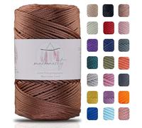 Makromecity Fil pour macramé,2 mmx230 m,En polyester de qualité supérieure,Pour artisanat,Décoration d'intérieur,Assiette de présentation,Sac à main,Attache tétine,20 couleurs (cuivre)