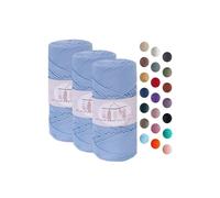 Makromecity Lot de 3 brins de fil de macramé - 2 mm x 115 m - Cordon de macramé en polyester de qualité supérieure, fil de polypropylène - Pour artisanat, décoration de maison, sets de table, sac à