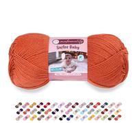 Makromecity Softee Pelote de fil pour bébé 100 % acrylique anti-boulochage, 100 g/m², 100 g/m², doux brique pour crochet et tricot (brique, 1 écheveau)