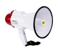 Makson Mégaphone MKS20 20W Porte-voix professionnel portable de 20W avec poignée pliable et sirène d'urgence, conçu pour l'usage intérieur et
