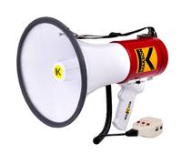 Makson Mégaphone MKS50 50W Porte-voix portable de 50W avec enregistrement de 60 secondes, lecture en boucle, interrupteur de sirène et portée audible
