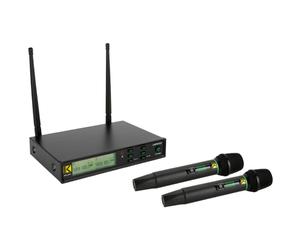 Makson MKS-202R Micro HF double main Système micro sans fil double main rechargeable avec USB-C, idéal pour les conférences, les événements et les