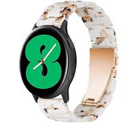 MaKTech 20mm Bracelet Léger en Résine avec Fermoir en Acier Compatible avec Samsung Galaxy Watch 7 FE 6 5 4,40/42/43/44/45/46/47mm,Huawei GT 4/3-41/42mm (Nougat Blanc)