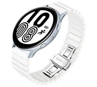 MaKTech 22mm Bracelet à Maillons en Céramique Compatible avec Samsung Galaxy Watch 3 45mm/46mm,Huawei Watch 4/3 & Ultimate/GT 4/3 46mm Pro,Amazfit GTR 3/2 (Blanc)