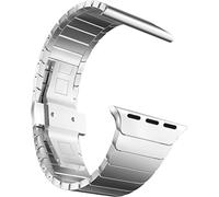 MaKTech Bracelet à Maillons à Acier Inoxydable Métallique Compatible avec Apple iWatch Série 10/9/Ultra 2/SE/8/7[2024] (46mm/45mm/44/49mm,Argent)