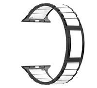 MaKTech Bracelet Apple Watch en Acier Inoxydable à Finition Type Céramique, Bracelet Métallique à Déverrouillage Rapide, pour iWatch Séries 11/10/9,Ultra 3/2,SE [2025] (42mm/41mm/40mm,Noir)