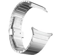 MaKTech Bracelet en Acier Inoxydable,Bracelet Métallique avec Boucle Déployante et Connecteur sans Interstice,pour Samsung Galaxy Watch 8 40/44mm & Classic 46mm [2025] (Argent)