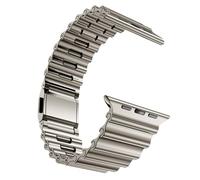 MaKTech Bracelet en Acier Inoxydable pour Apple Watch,Bracelet Métallique Style Océan avec Fermoir Magnétique pour iWatch Série 11/10/9/8/7,Ultra 3/2/1,SE 3/2/1[2025](46mm/45mm/44mm/49mm,Titane)