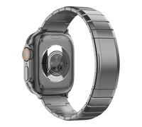 MaKTech Bracelet en Titre pour Apple Watch - DLC Résistant Aux Rayures Bracelet Métallique avec Bouton De Déverrouillage pour iWatch 11/10/9/8/7,Ultra 3/2/1,SE 3/2/1 [2025] (46mm/45mm/44/49mm,Gris)
