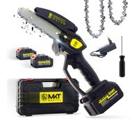 MAKTUL Mini Tronçonneuse à Batterie 6‘’/15cm, 8000 mAh (2x 4000mAh 20V), Coupe Branche Scie Électrique Élagueuse, Tailler Arbres Jardin, Tronconneuse à Main avec Accessoires, Élagager Troncs Bois