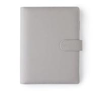 Mal Paper Agenda Cover - Classeur à Anneaux A5 Gris Clair - Agenda Planner Personnalisé - 6 Anneaux Couverture Cuir PU - Rechargeable