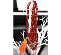 Mala 8MM en CORNALINE 108 + 1 Perle D'ONYX Rouge pour LA CRÉATIVITÉ, LA VITALITÉ ET LA Motivation