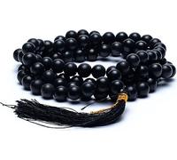Mala agate noire, 108 perles -- 0.8 cm