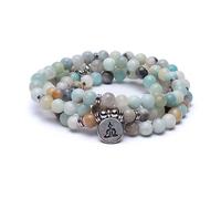 Mala Amazonite - élastique - avec Bouddha -- 0.8 cm